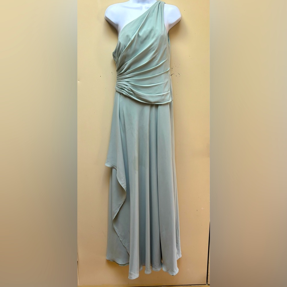 Sage Sexy One Shoulder Long Wedding Bridesmaid Dresses